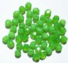 50 6mm Faceted Milky Green Apple Opal Beads